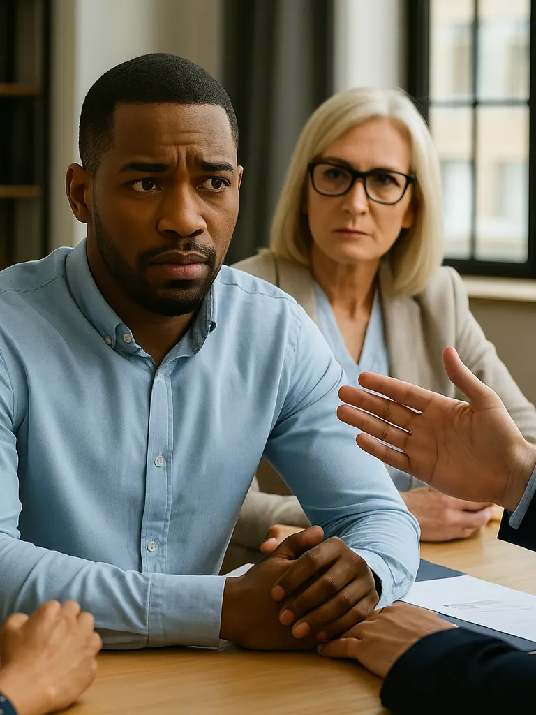 A man getting botherd by a co-worker