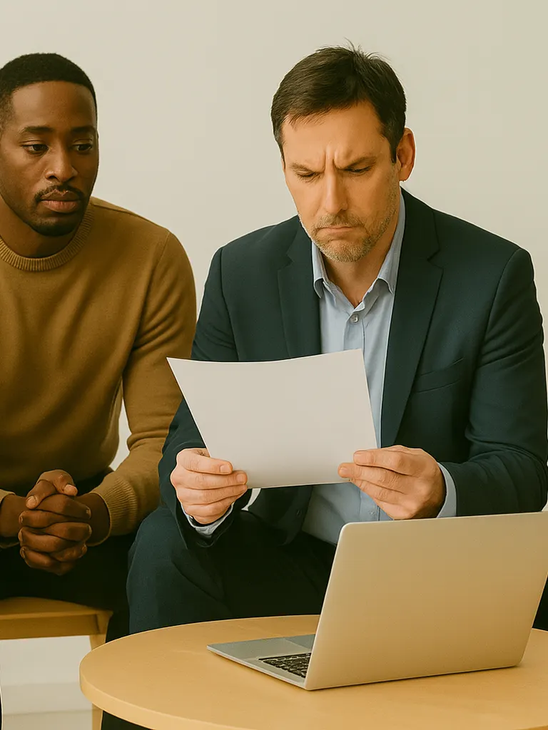Employees discussing contractor misclassification