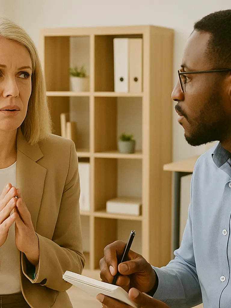 A lawyer listening to a whistleblower's testimony