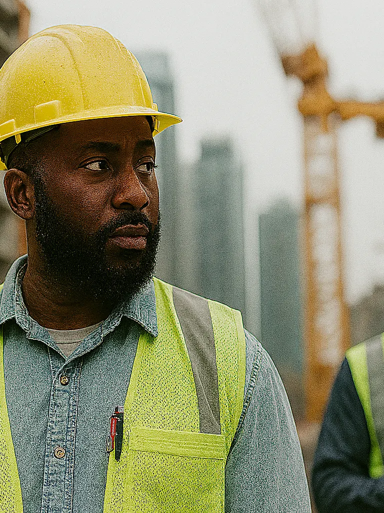 Construction worker at a worksite