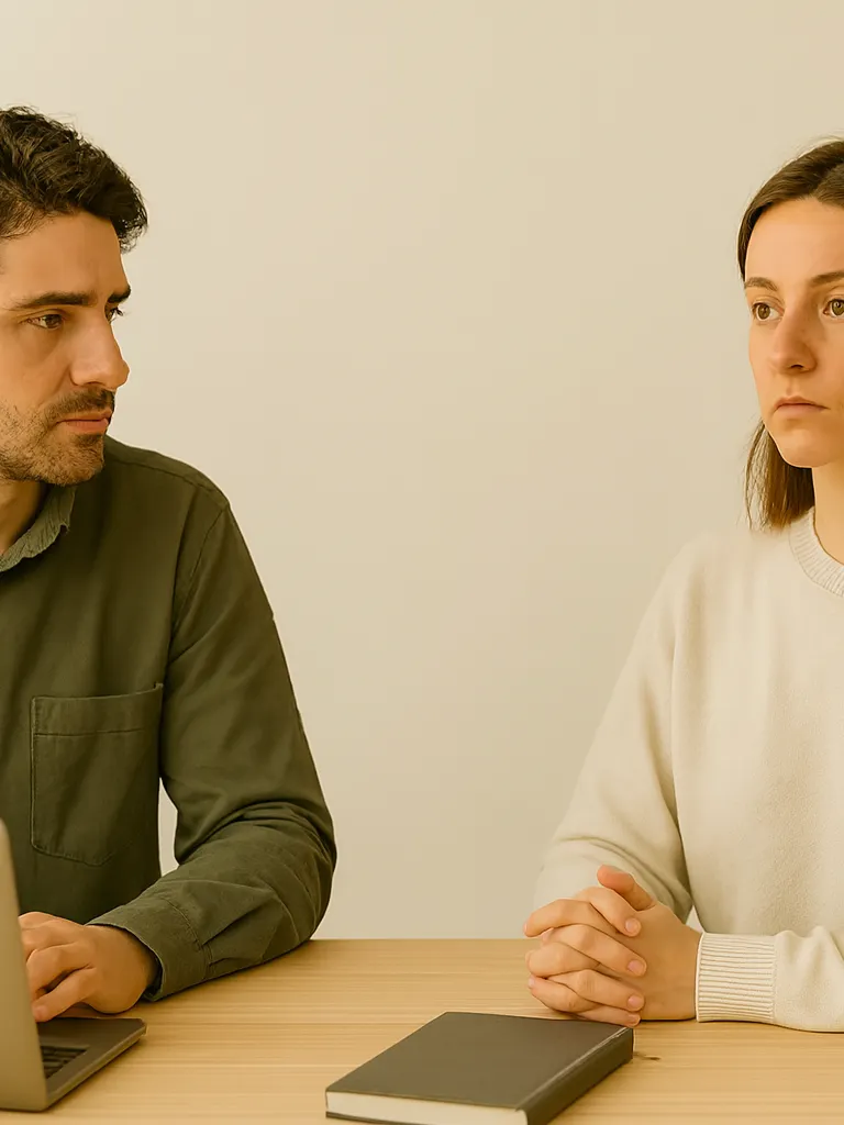 2 colleagues contemplating gender discrimination