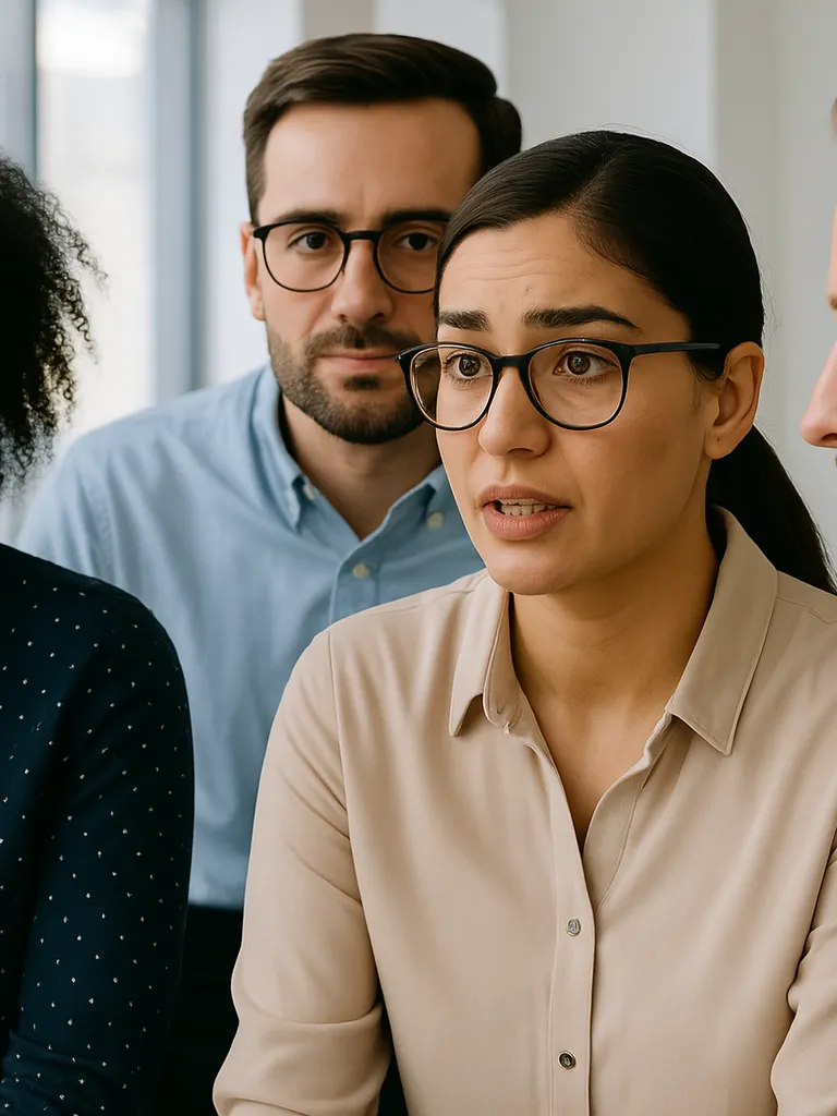 A group discussing disabilities at the workplace