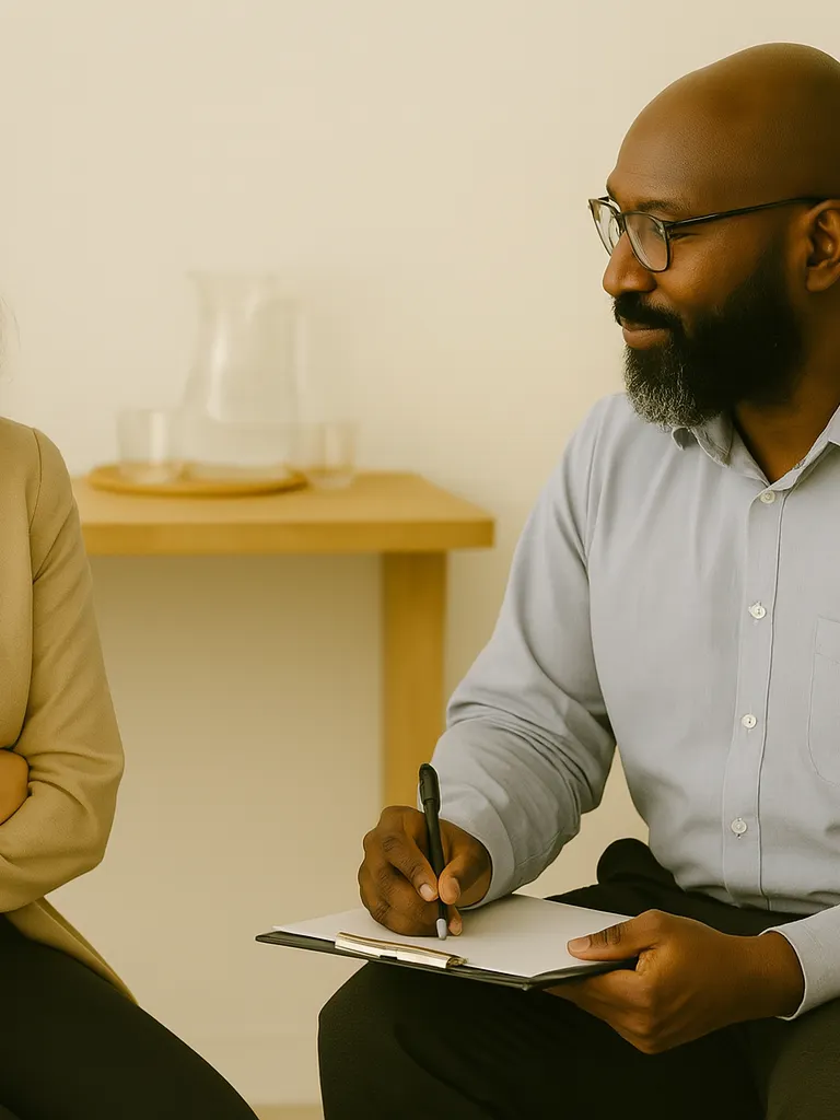 Co-workers discussing reasonable acommodations