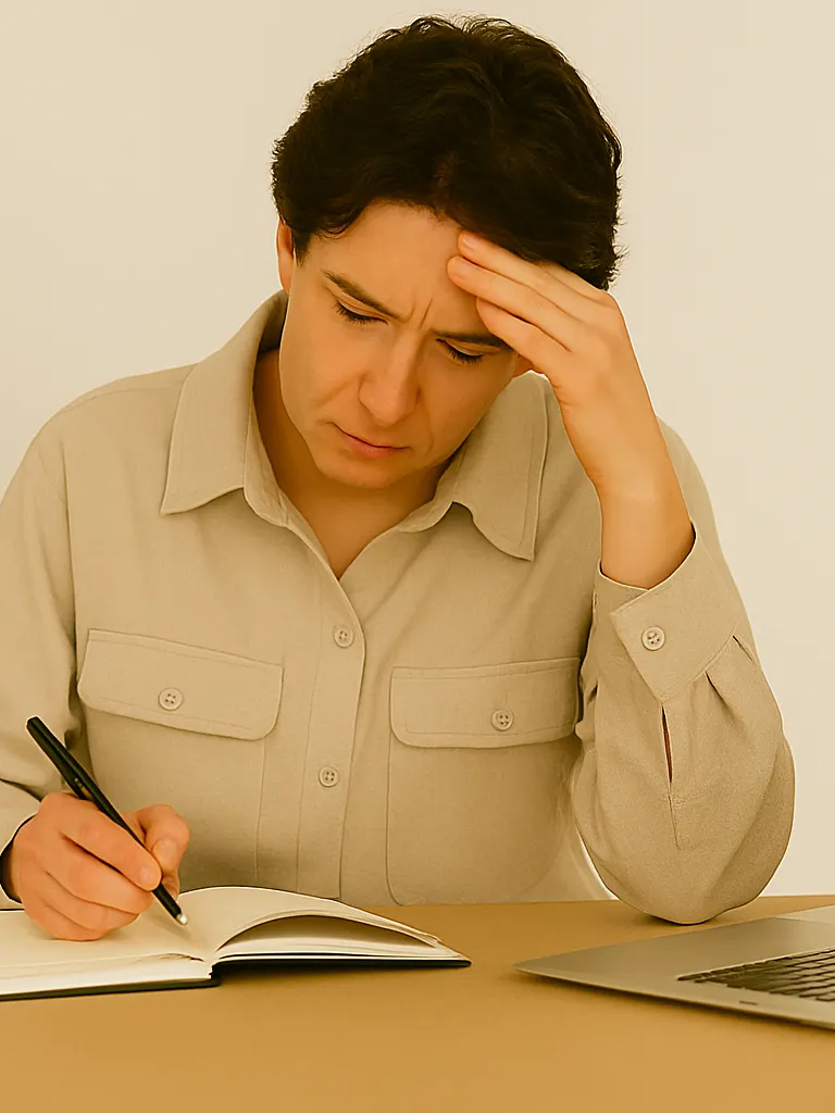 An employee calculating severance pay