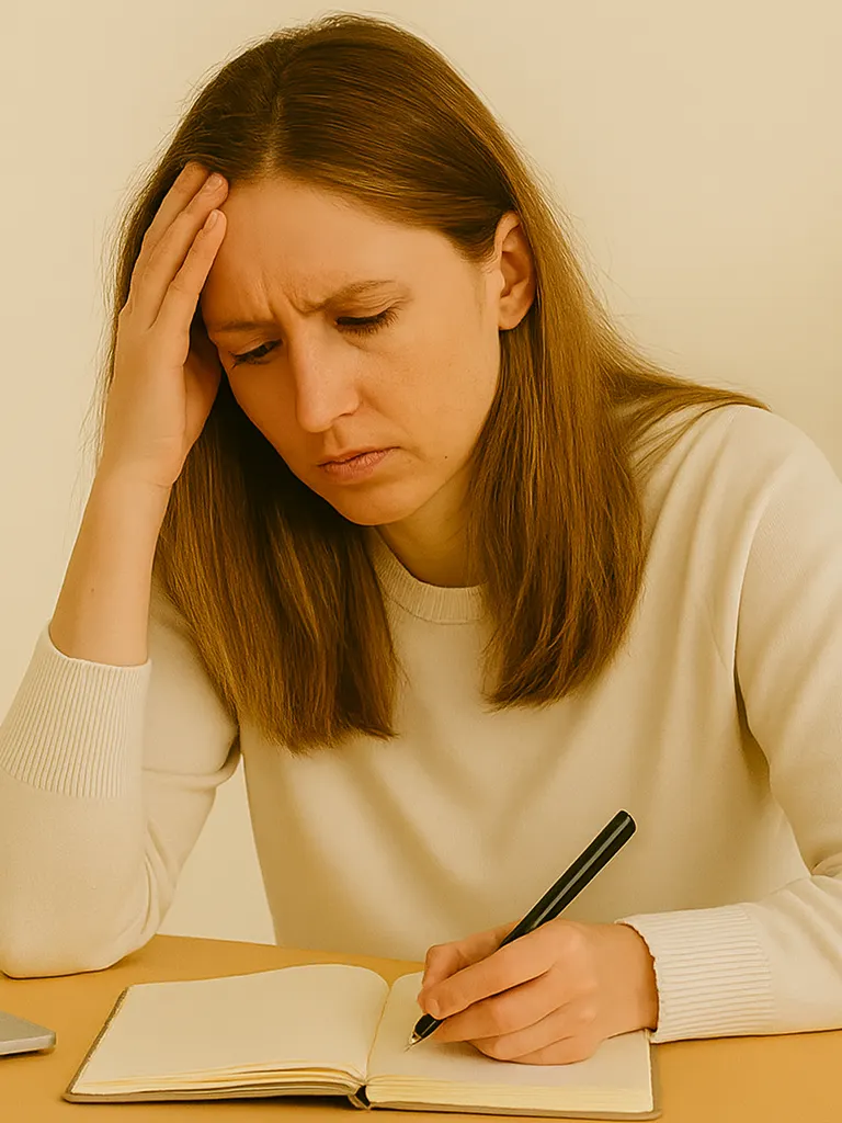 A woman documenting hostile work environment