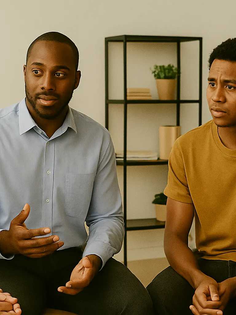 Employees discussing pay transparency